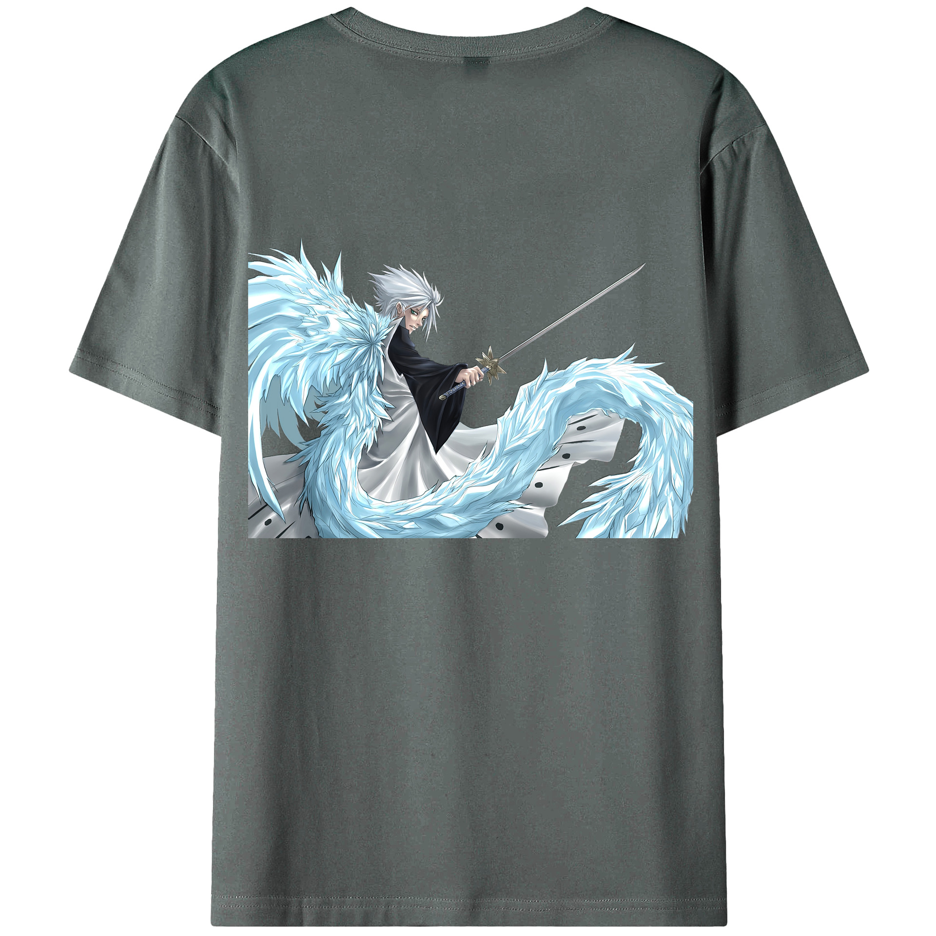 （画像用） ブリーチ 日番谷冬獅郎（ひつがや とうしろう） BLEACH Hitsugaya Toushirou 綿100％半袖Tシャツ（背面プリント）